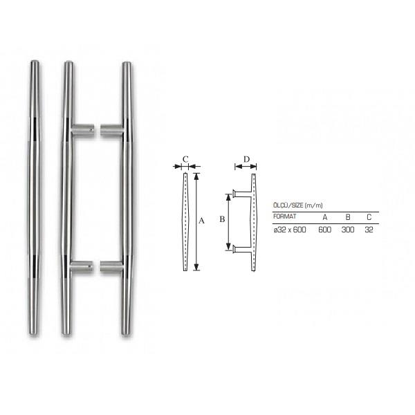 EGE STAR PASLANMAZ H KOL 60 CM - ( 600-300-32 MM ) - ALTIN SARISI