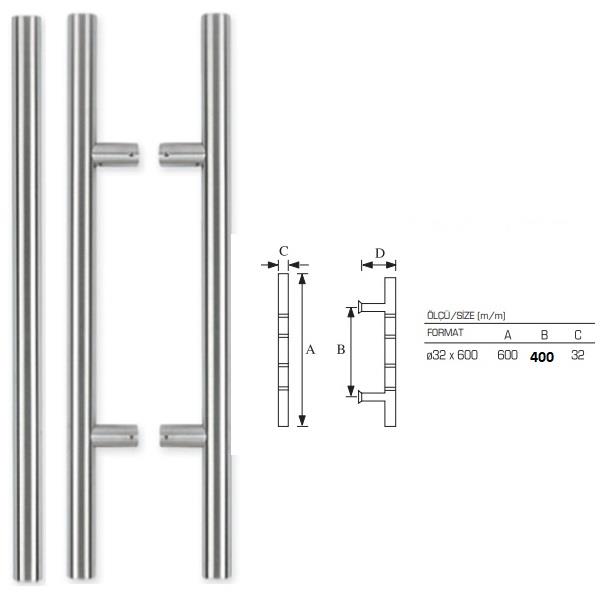 EGE STAR PASLANMAZ YAY KOL 60 CM 600-400-32 MM